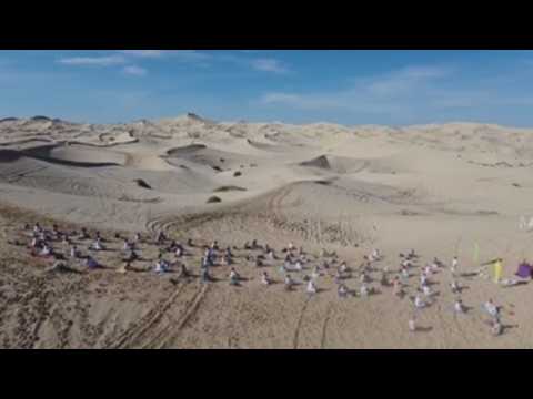 Yoga in sand dunes sows 'hope' for Mexico amid pandemic