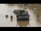 Germany military clears flooded highway