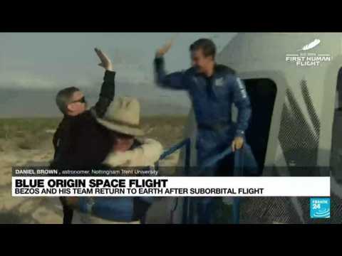 Blue Origin capsule carrying Jeff Bezos touches down