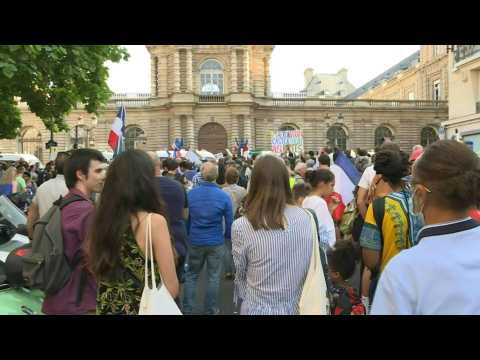 France's Health Pass: demonstration outside the Senate in Paris