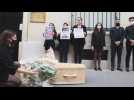RSF protest in Paris over the closure of Apple Daily