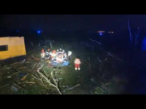 Destruction after rare tornado razes Czech homes