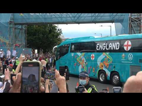 Euro 2020: England team bus arrives at Wembley ahead of final