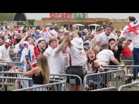 Euro 2020: England fans in Manchester celebrate opener against Italy