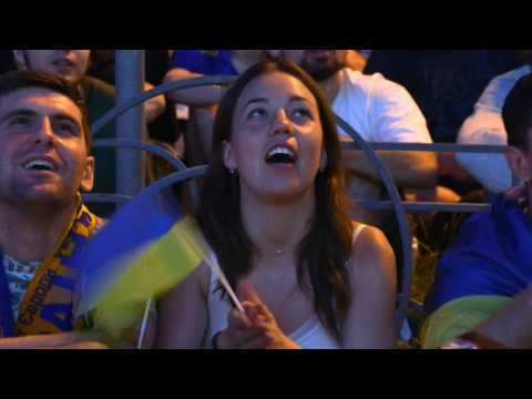 Euro 2020: Ukraine fans celebrate Euro 2020 goal in Kiev