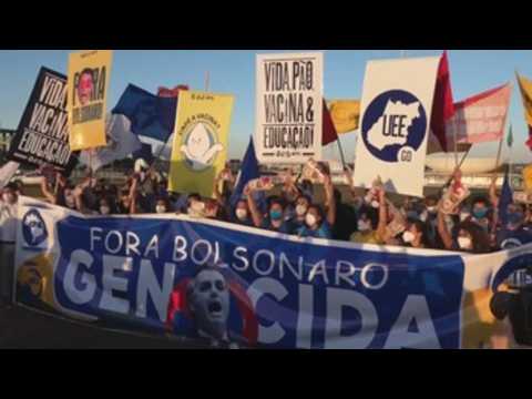Hundreds gather in Brasilia to protest Bolsonaro's COVID response