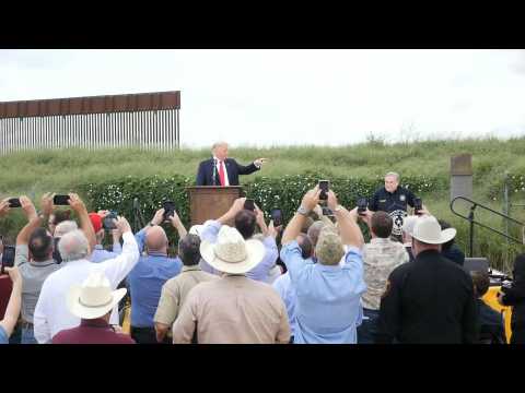 Former US President Donald Trump arrives at US-Mexico border