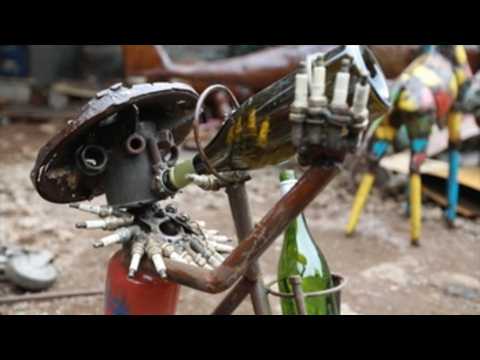 Kenyan artist turning scrap metals into art