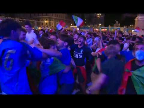Euro 2020: Italy fans in Rome celebrate opener against Spain