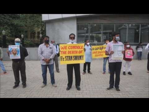 Indian activists hold silent protest in solidarity with late priest and activist Stan Swamy