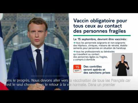 Macron announces mandatory Covid jabs for healthcare staff