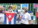 Supporters, opponents clash during protests at the Cuban embassy in Mexico