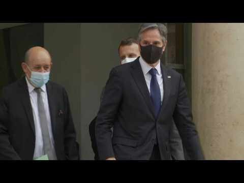 Paris: US Secretary of State Antony Blinken leaves Elysee Palace