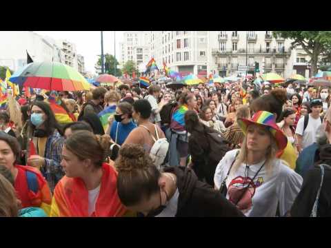 Pride march takes place in Paris