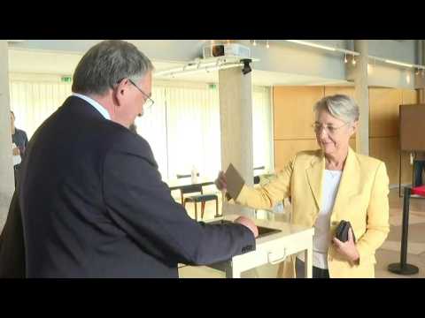 French parliament vote: Prime Minister Elisabeth Borne casts her ballot