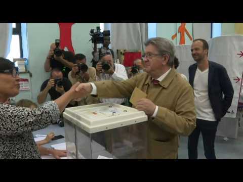 French parliament vote: Far-left's Jean-Luc Melenchon votes in Marseille