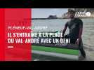 VIDEO. Ce nageur de l'extrême s'entraîne à Pléneuf-Val-André avec un OFNI