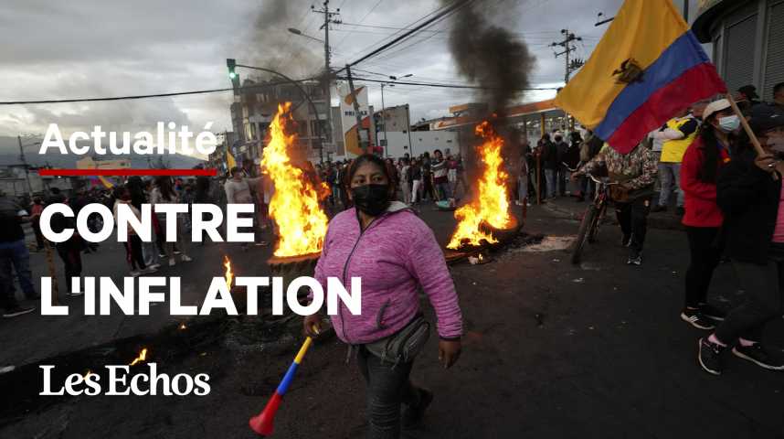 Illustration pour la vidéo Violentes manifestations en Equateur contre la hausse du coût de la vie