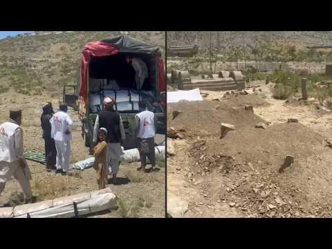 Aid organisations set up camp in Afghanistan's quake-hit Gayan