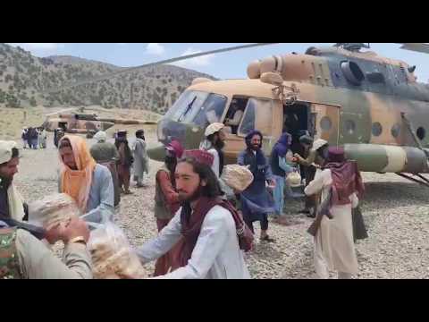 Helicopter and trucks deliver aid to areas hardest hit by Afghan quake