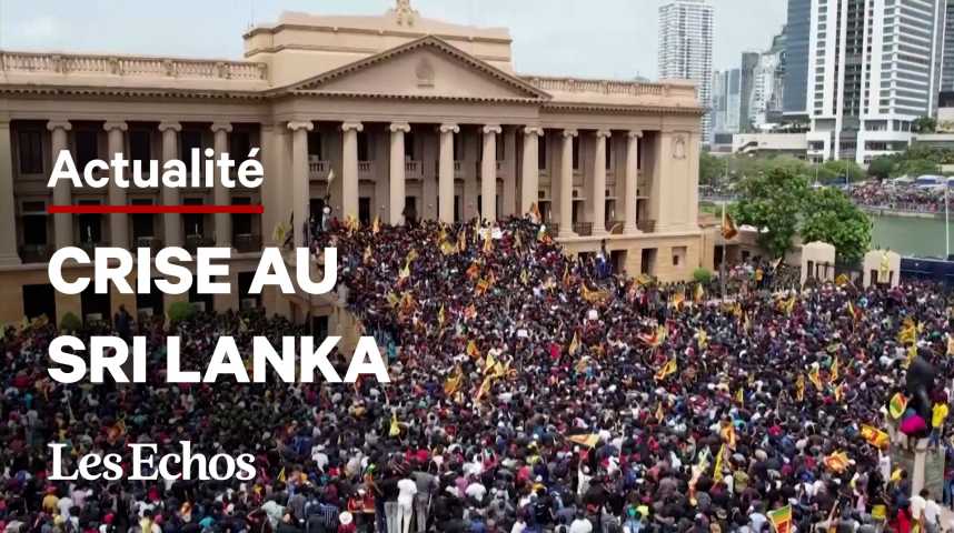 Illustration pour la vidéo Crise au Sri Lanka : le palais présidentiel assiégé par les manifestants