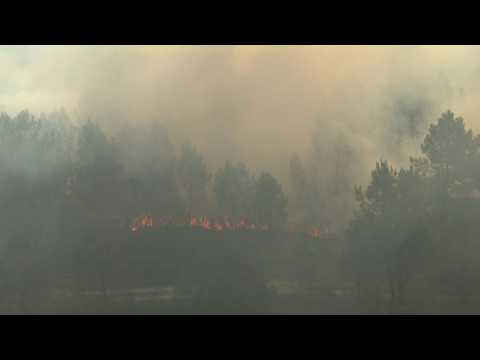 Fires in Gironde (south-west France): aerial shots taken from a helicopter