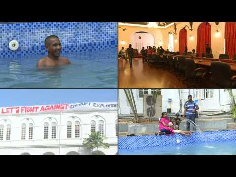 Making a splash inside Sri Lanka's presidential palace