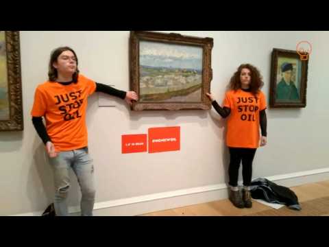 Climate activists glue themselves to Van Gogh painting in London