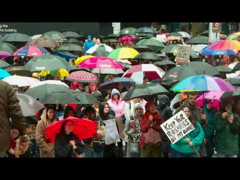 Protesters rally in Sydney for rights after restrictive abortion law change in US