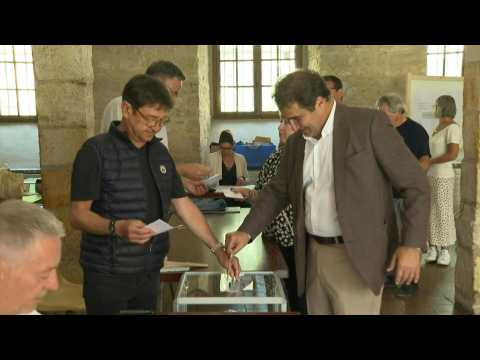 France's Les Republicains' president Jacob votes in elections