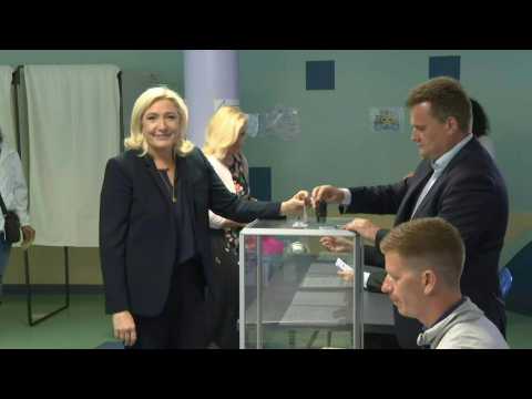 Marine Le Pen votes in local constituency of Hénin-Beaumont
