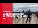 VIDEO. À Pléneuf-Val-André, l'impressionnant départ du triathlon du Val-André