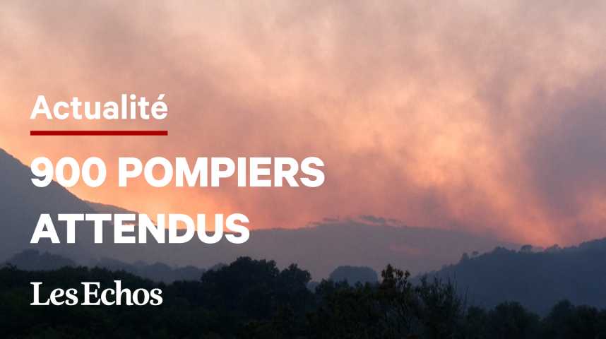 Illustration pour la vidéo Dans le Gard, les pompiers luttent contre « un méga feu »