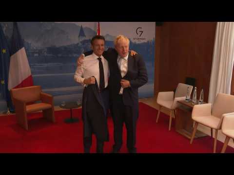 Bilateral meeting between Emmanuel Macron and Boris Johnson during the G7 Summit