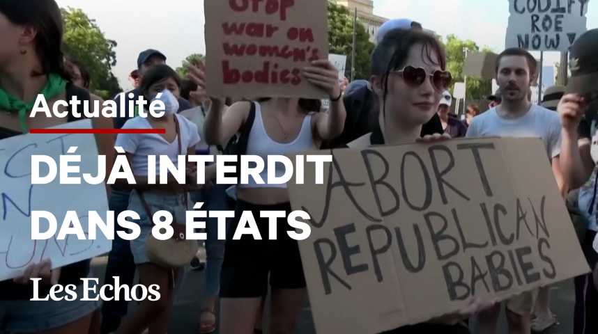 Illustration pour la vidéo  Les manifestations se multiplient aux Etats-Unis après la révocation du droit à l’avortement