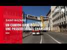 VIDEO. Un camion-grue percute une passerelle des Chantiers à Saint-Nazaire