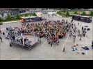 Démonstration de breakdance devant 900 écoliers à Calais