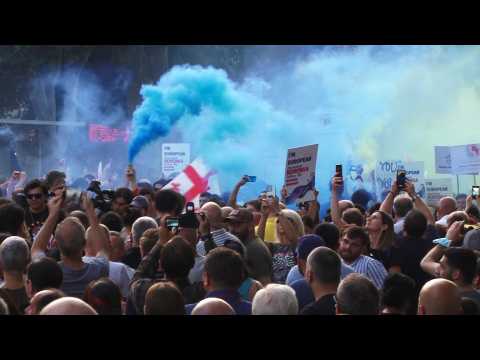 Tens of thousands march in Georgia 'for Europe' after blow to EU bid