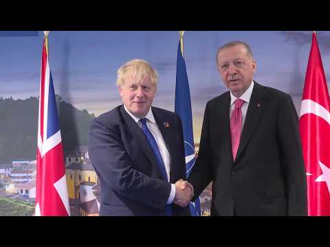 Boris Johnson and Recep Tayyip Erdogan meet at NATO summit in Madrid
