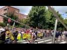 Départ du Tour de France à partir de Lille : les coureurs montent la rampe