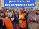 Plus de 100 personnes participent à la course de garçon de café à Nice