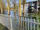 Inondations dans les espaces extérieurs du collège Rosa Parks à Amiens