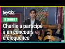 Charlie s'est essayé au concours d'éloquence du Lions club au lycée Notre-Dame de Valenciennes.