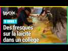 Des élèves du collège Guy-Mollet présentent leurs fresques sur le thème de la laïcité