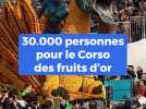 Les images du premier Corso de fruits d'or à Menton de la 91e Fête du Citron