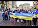 Metz : la place d'Armes se pare de jaune et de bleu en soutien à l'Ukraine