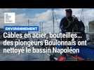 Câbles en acier, bouteilles... les plongeurs boulonnais ont nettoyé le bassin Napoléon et c'était rempli de déchets