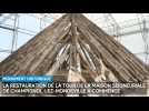 Début des travaux de restauration de la tour de la maison seigneuriale de Champignol-lez-Mondeville