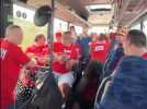 Les supporters de l'Elan déjà chauds dans le bus en direction de Villeurbane