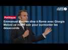 VIDEO. Emmanuel Macron dîne à Rome avec Giorgia Meloni ce mardi soir pour surmonter les désaccords